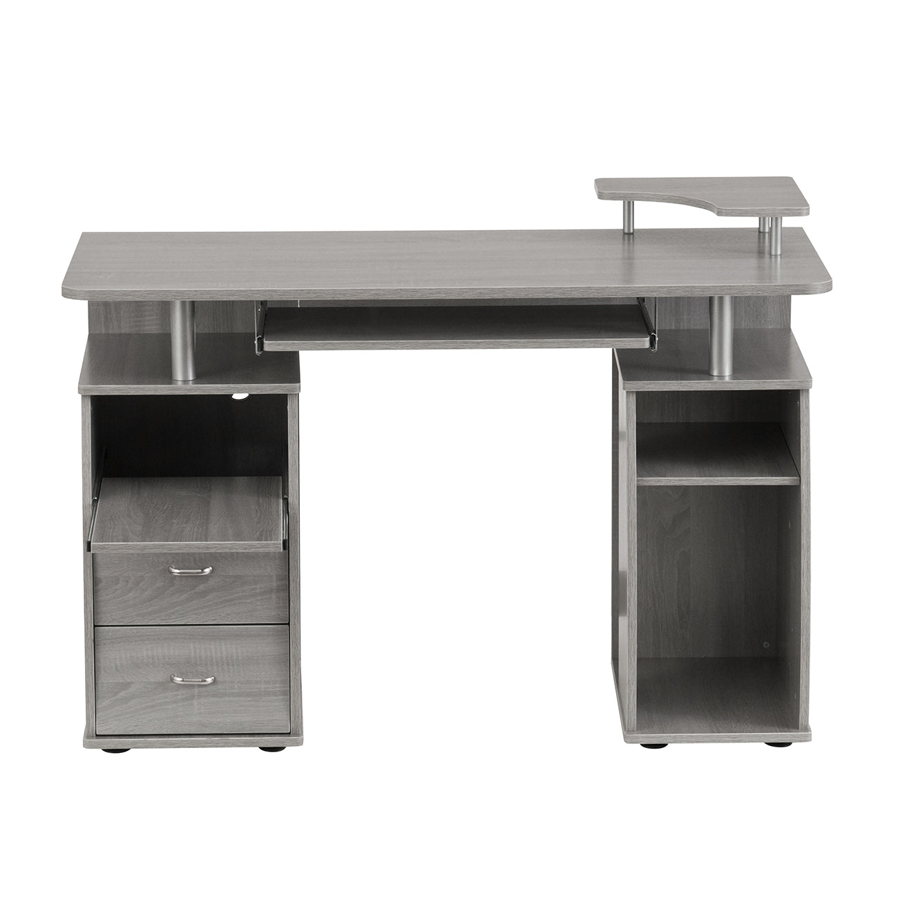 Techni Mobili Complete Computer Workstation Desk With Storage, Grey