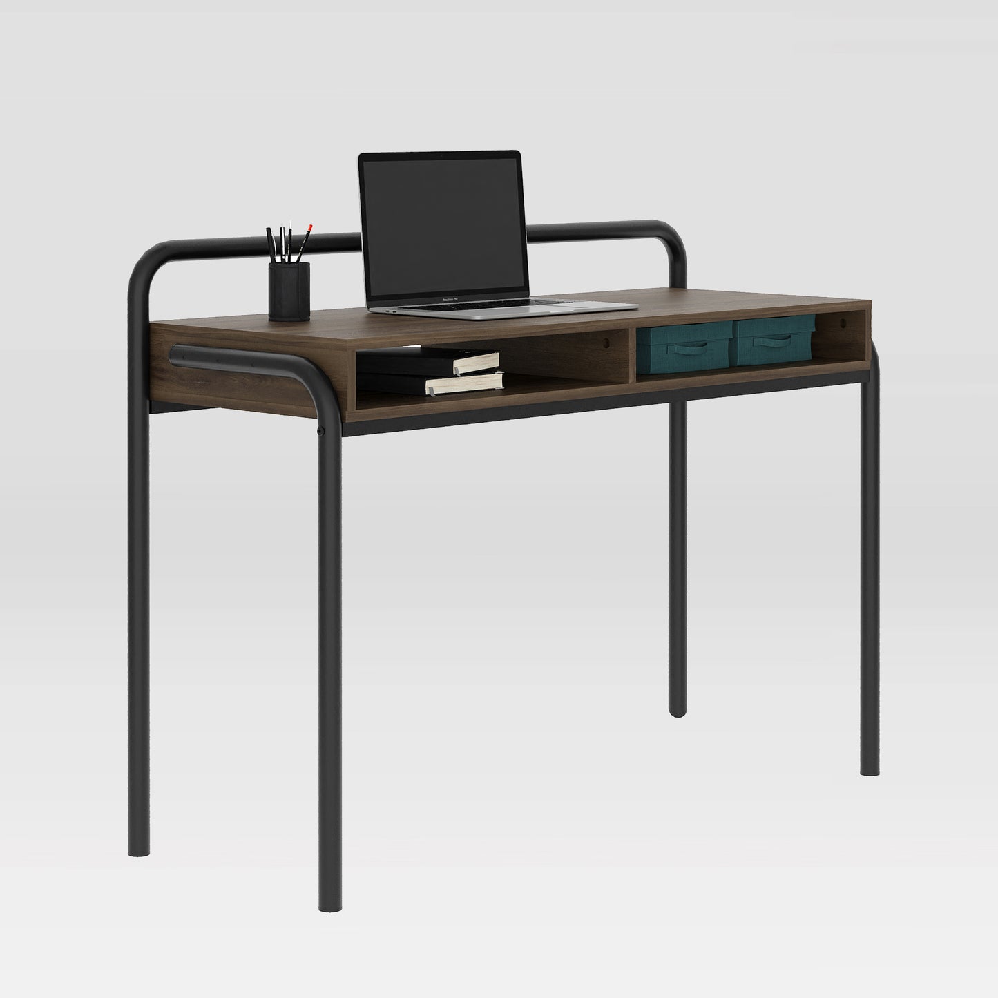 Techni Mobili Modern Classic Writing Desk, Walnut