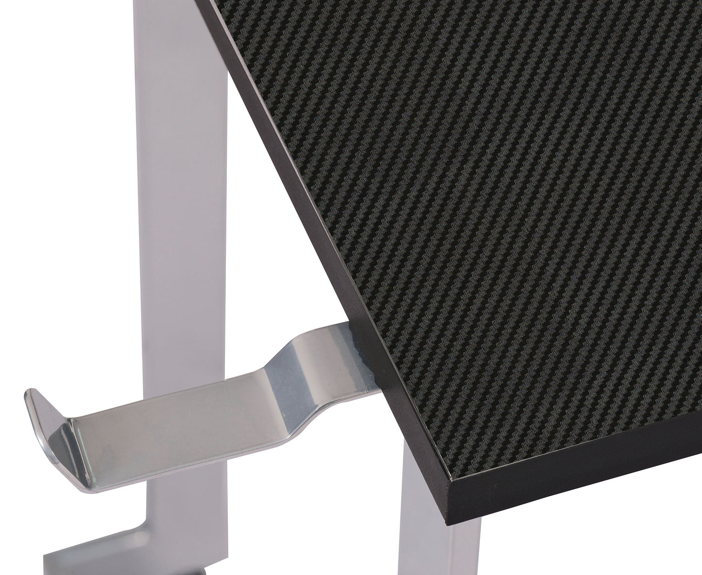 Techni Sport L-Shaped Gaming Desk with Dual Monitor Stands, Carbon Fiber Surface with Retractable Cup Holder and Headphone Hook, Black