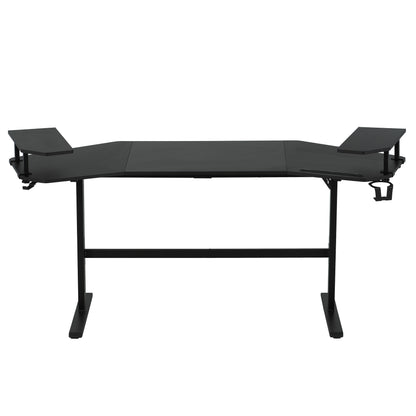Techni Sport TS91D Gaming Desk with Shelves & Accessory Holder, Black 