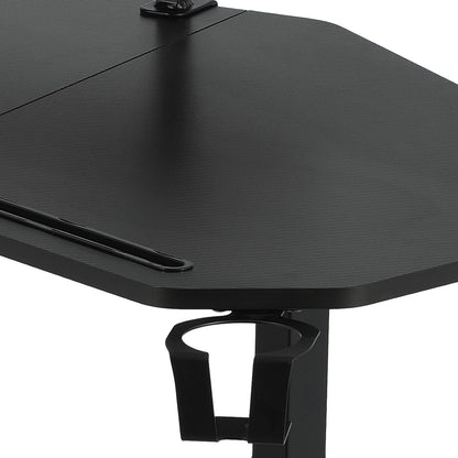 Techni Sport TS91D Gaming Desk with Shelves & Accessory Holder, Black 
