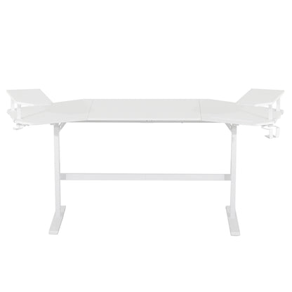 Techni Sport TS91D Gaming Desk with Shelves & Accessory Holder, White