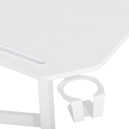 Techni Sport TS91D Gaming Desk with Shelves & Accessory Holder, White