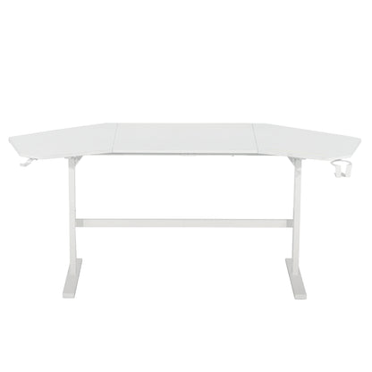 Techni Sport TS91D Gaming Desk with Shelves & Accessory Holder, White
