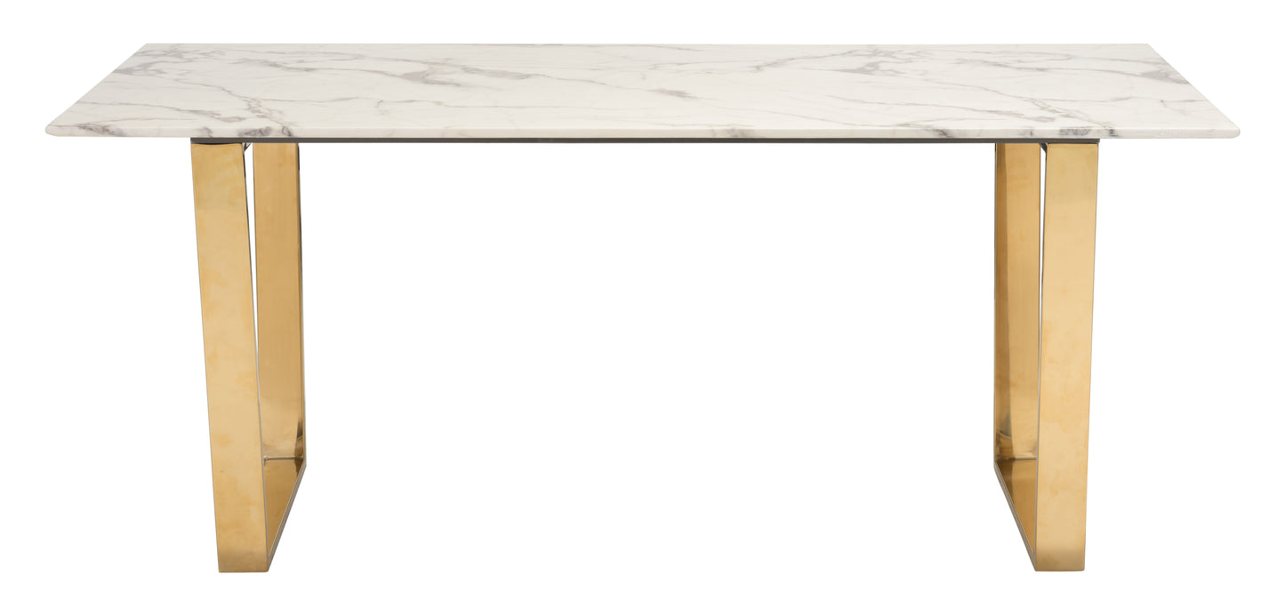 Zuo Modern Atlas Conference Table White & Gold