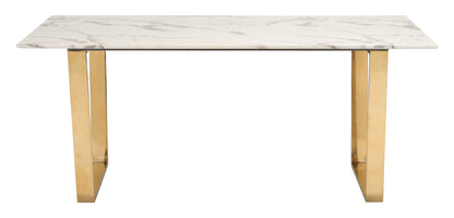 Zuo Modern Atlas Conference Table White & Gold