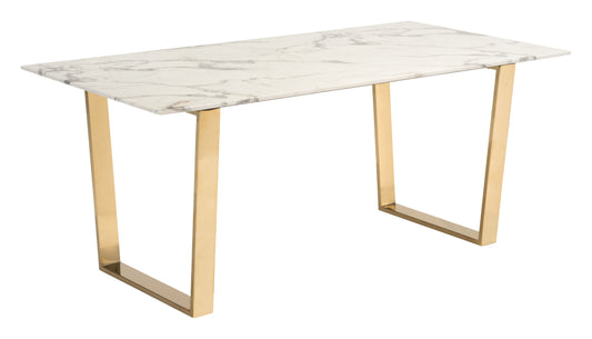 Zuo Modern Atlas Conference Table White & Gold