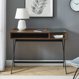 42" X Leg Writing Desk - Dark Walnut