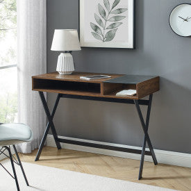 42" X Leg Writing Desk - Dark Walnut